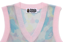 NEW MULTI CAMO METALLIC CROPPED KNIT VEST