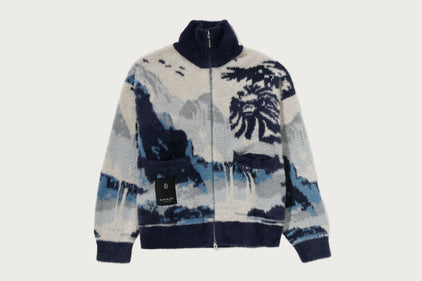 BAPE BLACK JAPAN LANDSCAPE ZIPPED CARDIGAN