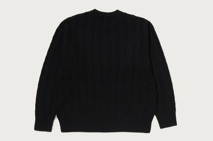ONE POINT CABLE KNIT CREWNECK SWEATSHIRT