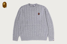 ONE POINT CABLE KNIT CREWNECK SWEATSHIRT
