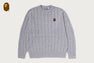 ONE POINT CABLE KNIT CREWNECK SWEATSHIRT