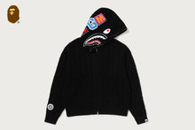 CABLE KNIT SHARK RELAXED FIT FULL ZIP HOODIE