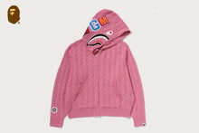 CABLE KNIT SHARK RELAXED FIT FULL ZIP HOODIE