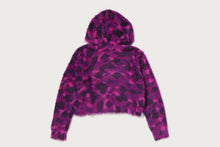 COLOR CAMO BAPE LOGO FUR CROPPED ZIP HOODIE