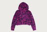 COLOR CAMO BAPE LOGO FUR CROPPED ZIP HOODIE