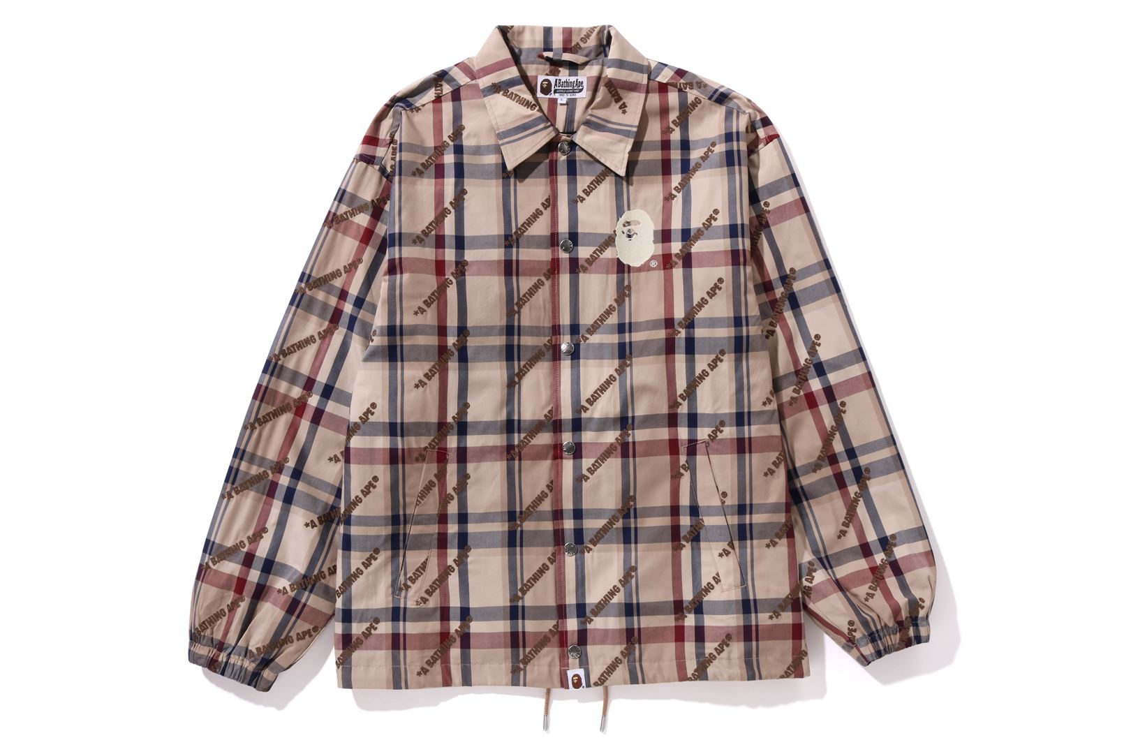 A BATHING APE LOGO CHECK PATTERN COACH JACKET | bape.com