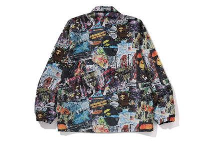 BAPE FLYER PATTERN REVERSIBLE COACH JACKET