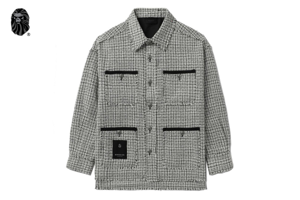 BAPE BLACK CHECKER SHIRT JACKET | bape.com