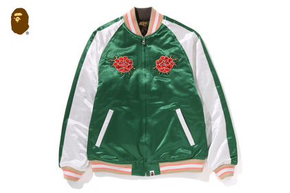 JAPANESE PEONY EMBROIDERY REVERSIBLE SOUVENIR JACKET