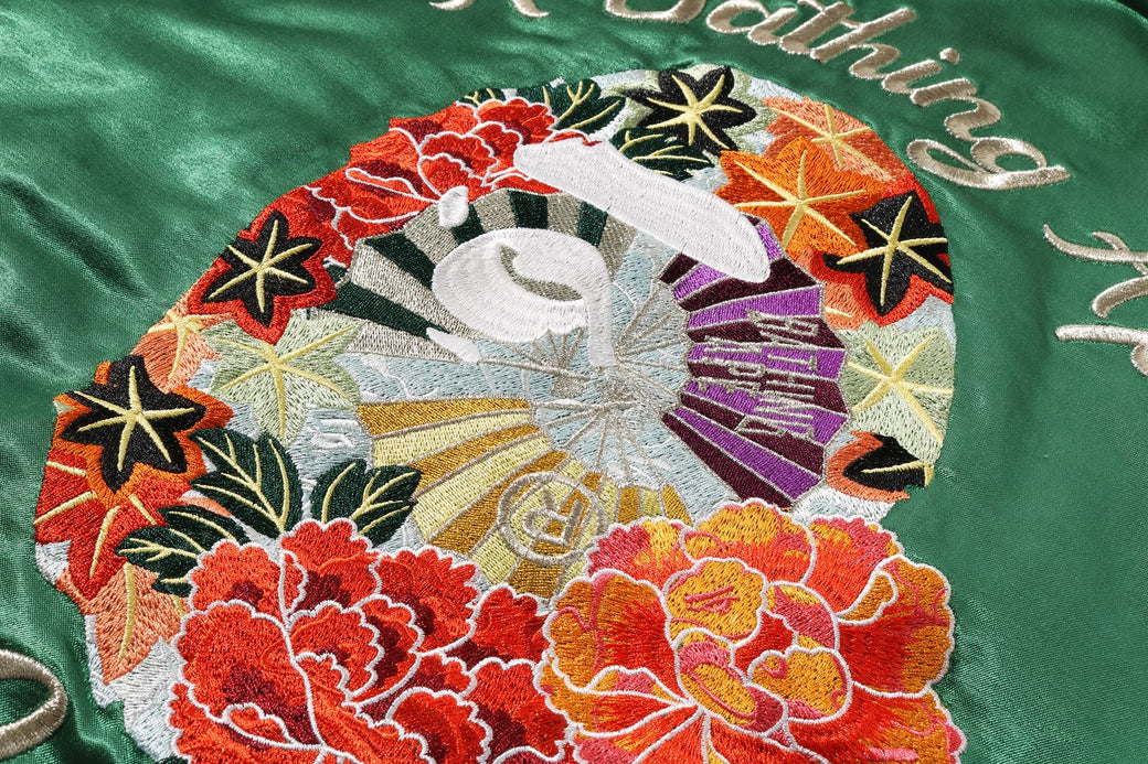 JAPANESE PEONY EMBROIDERY REVERSIBLE SOUVENIR JACKET | bape.com