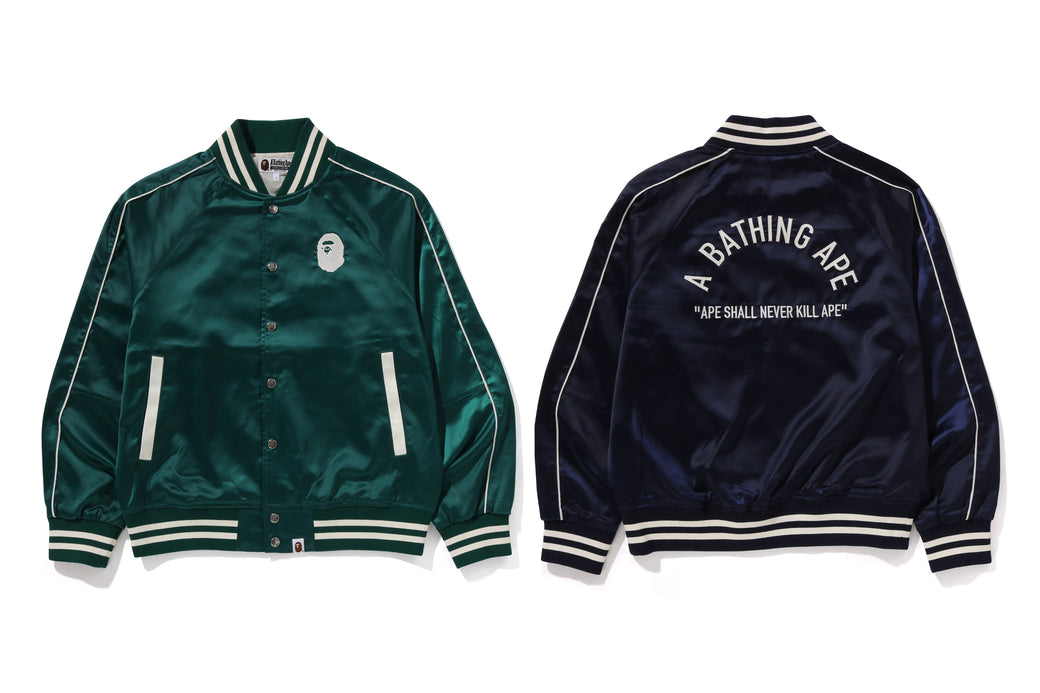 A BATHING APE NYLON VARSITY JACKET bape