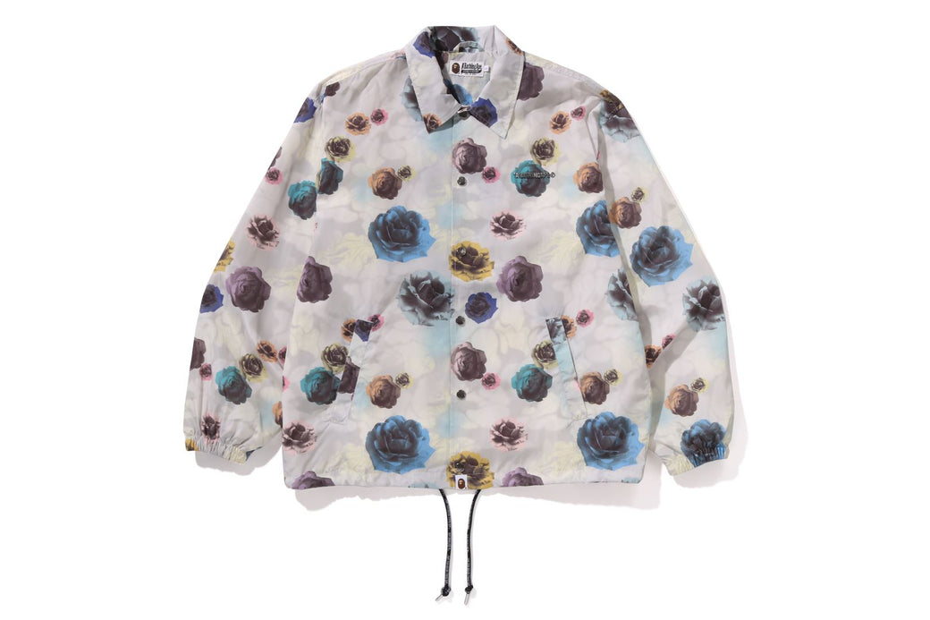 FLORAL CAMO BATHING APE LOGO NYLON COACH JACKET