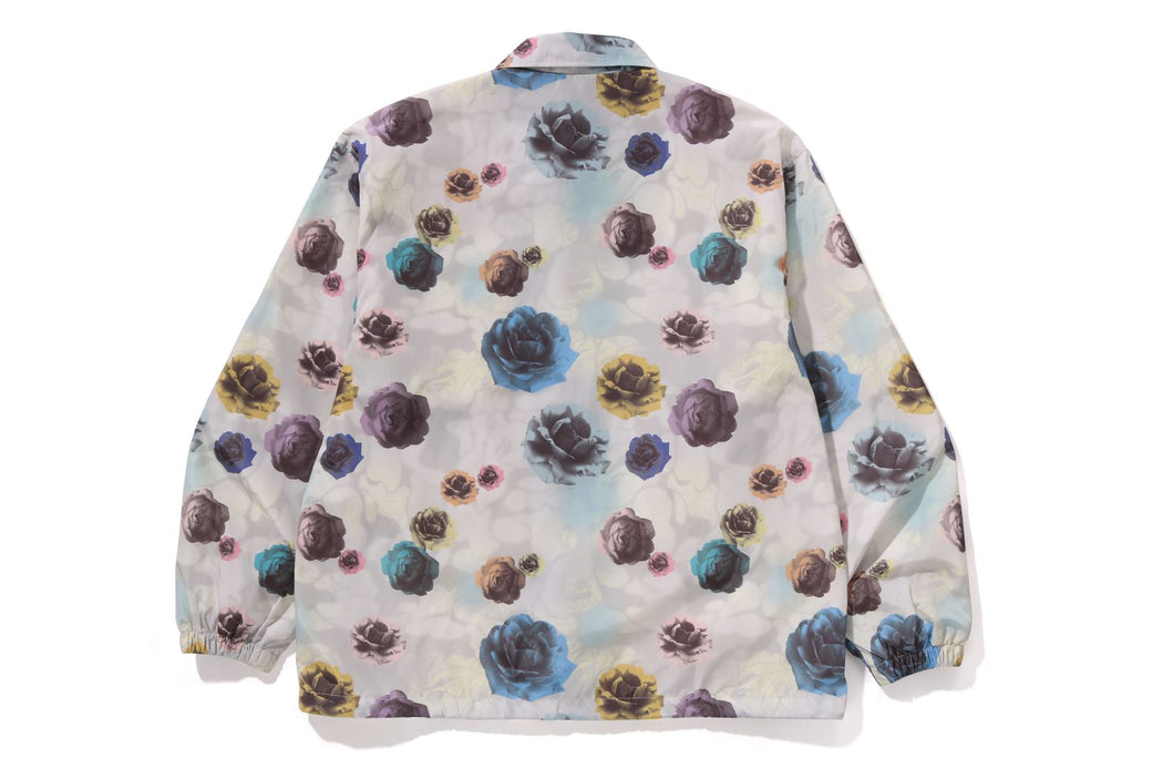 FLORAL CAMO BATHING APE LOGO NYLON COACH JACKET