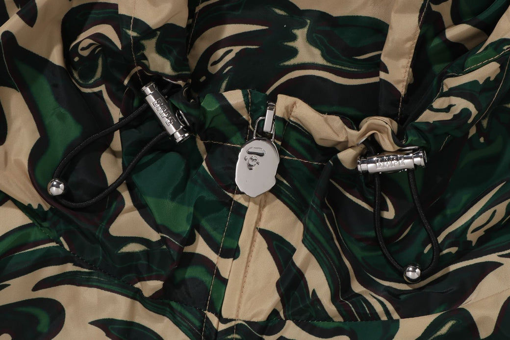 MARBLING CAMO BATHING APE LOGO NYLON HOODED JACKET | bape.com