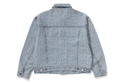 LUX SPORT PATTERN JACQUARD 13OZ DENIM TRUCKER JACKET