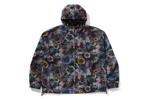 FLORAL CAMO NYLON HOODED JACKET