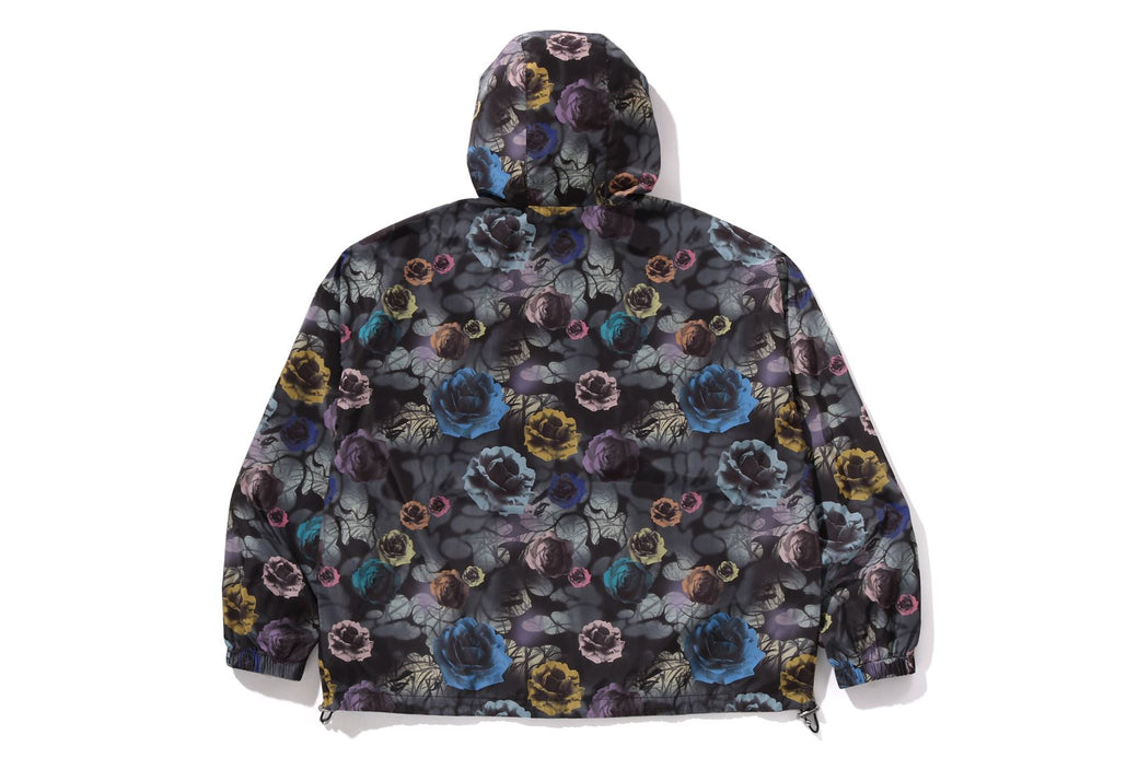 FLORAL CAMO NYLON HOODED JACKET