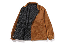 SOLID CAMO JACQUARD NYLON REVERSIBLE COACH JACKET