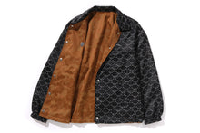 SOLID CAMO JACQUARD NYLON REVERSIBLE COACH JACKET