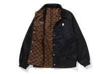 SOLID CAMO JACQUARD NYLON REVERSIBLE COACH JACKET