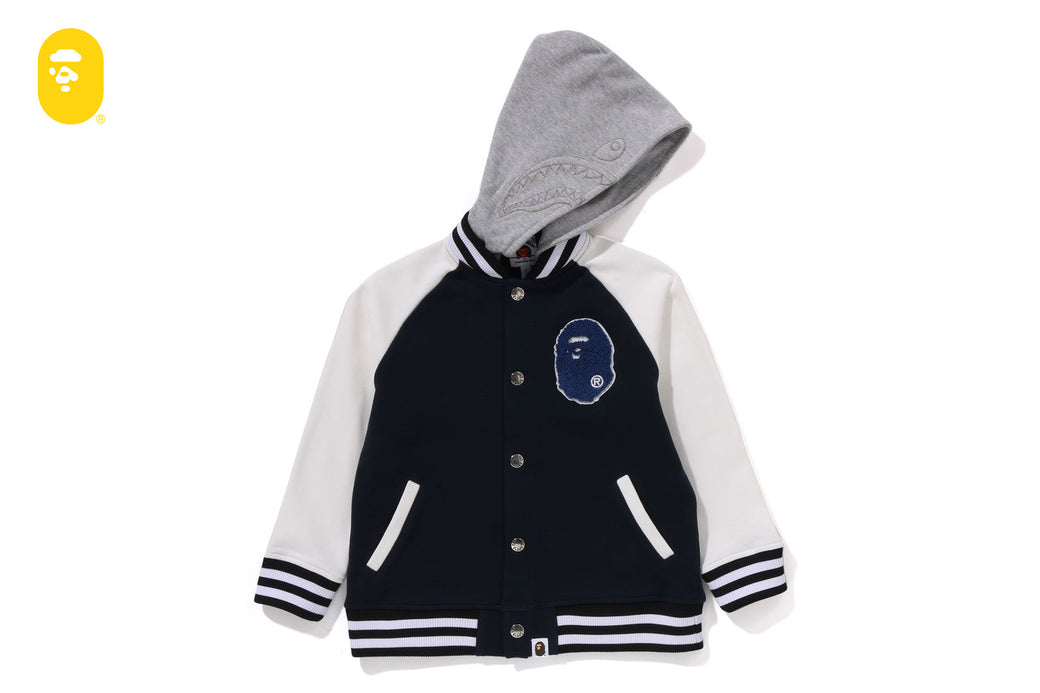 SHARK HOODIE SWEAT VARSITY JACKET | bape.com