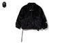 BAPE BLACK FAUX FUR COAT