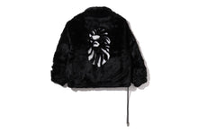BAPE BLACK FAUX FUR COAT