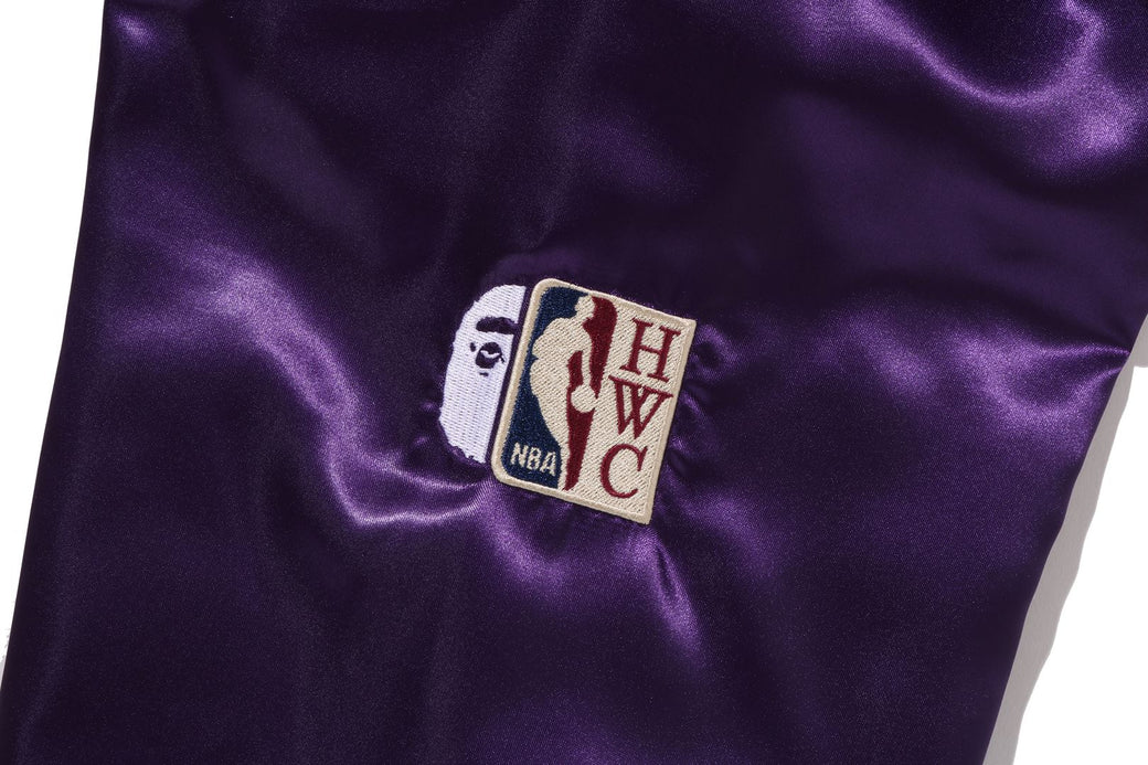 BAPE X M&N NBA 】LOS ANGELES LAKERS SATIN JACKET | bape.com