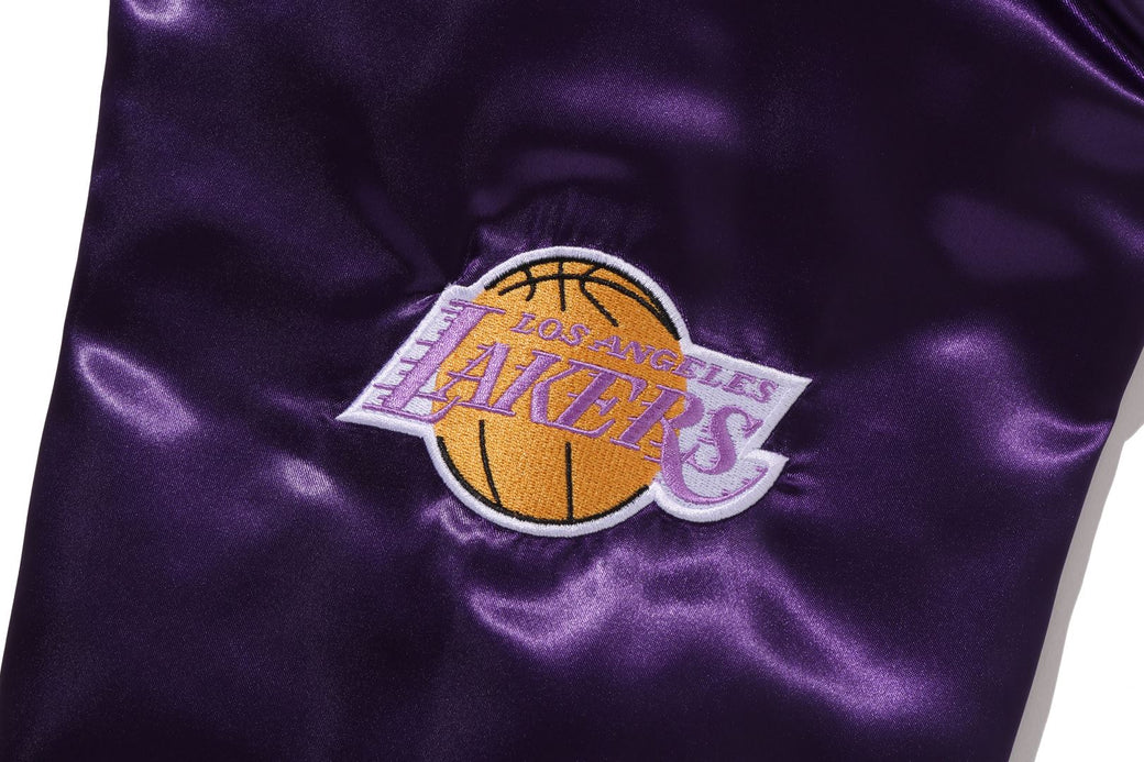 BAPE X M&N NBA 】LOS ANGELES LAKERS SATIN JACKET | bape.com