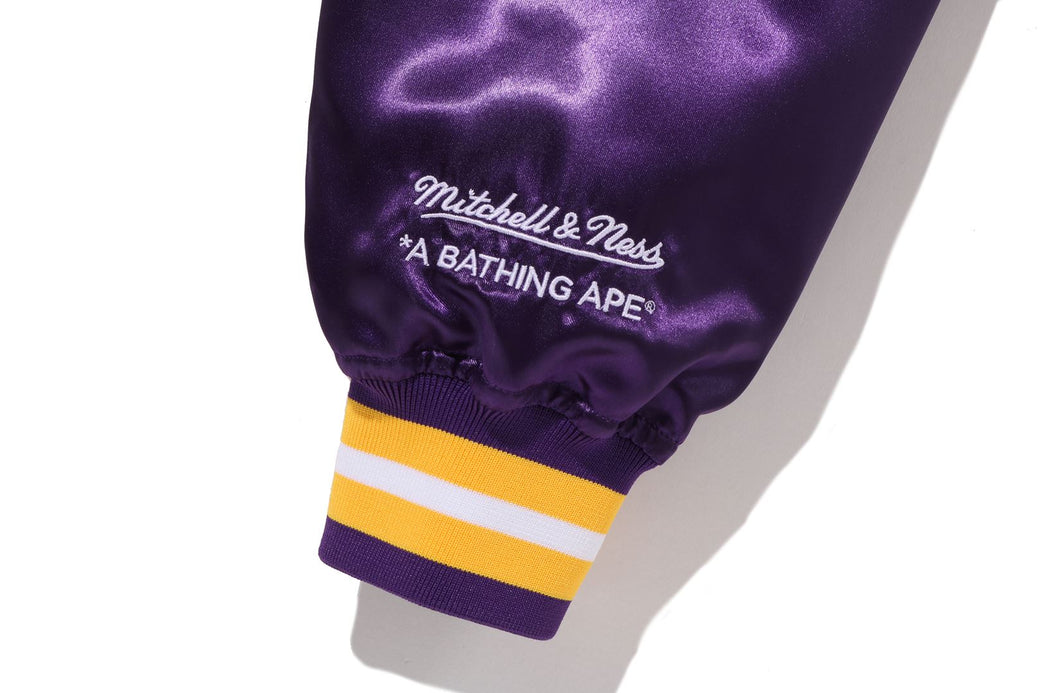 BAPE X M&N NBA 】LOS ANGELES LAKERS SATIN JACKET | bape.com