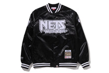 【 BAPE X M&N NBA 】NEW JERSEY NETS SATIN JACKET