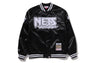 【 BAPE X M&N NBA 】NEW JERSEY NETS SATIN JACKET