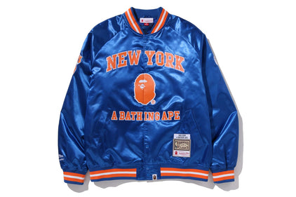 【 BAPE X M&N NBA 】NEW YORK KNICKS SATIN JACKET
