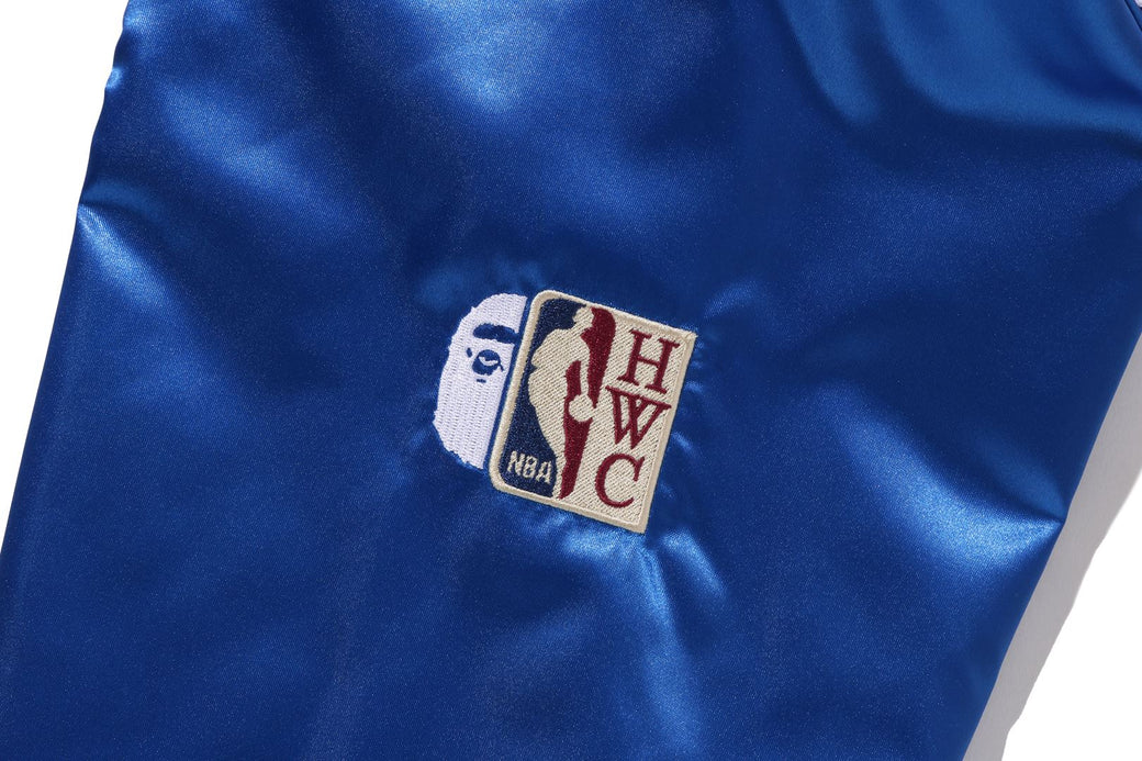 BAPE X M&N NBA 】NEW YORK KNICKS SATIN JACKET | bape.com