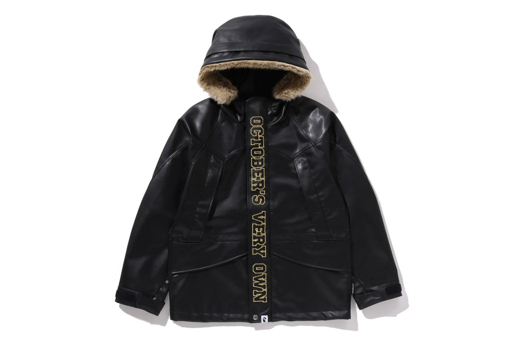 BAPE X OVO 】SYNTHETIC WASHABLE LEATHER SNOWBOARD JACKET | bape.com