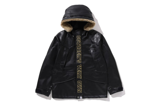 【 BAPE X OVO 】SYNTHETIC WASHABLE LEATHER SNOWBOARD JACKET