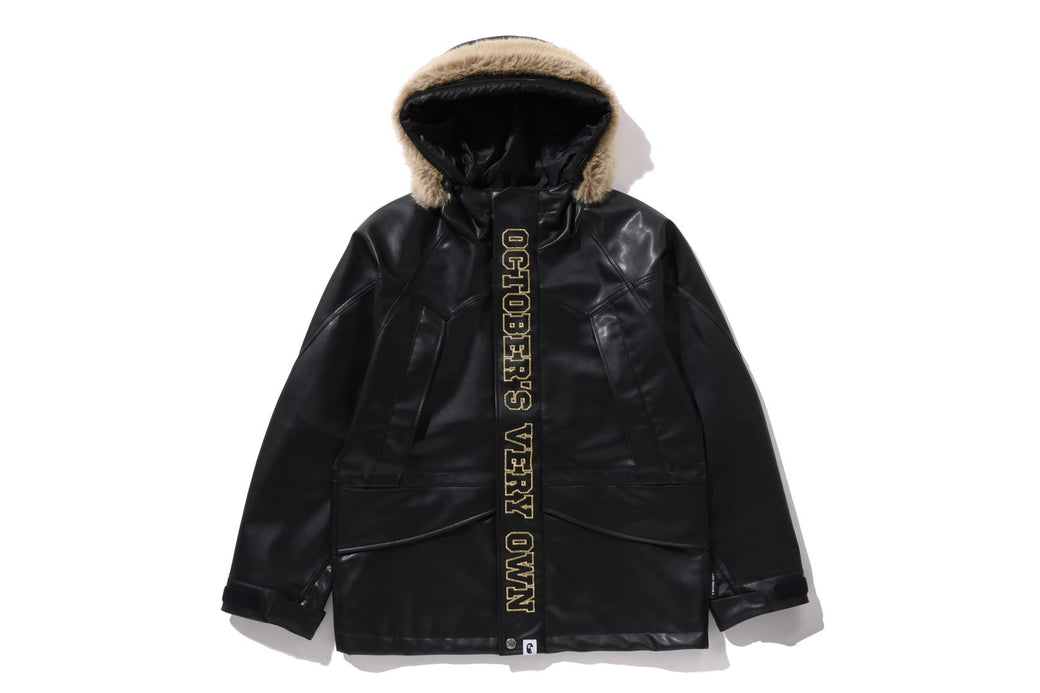 BAPE X OVO 】SYNTHETIC WASHABLE LEATHER SNOWBOARD JACKET | bape.com