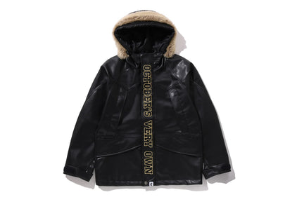 【 BAPE X OVO 】SYNTHETIC WASHABLE LEATHER SNOWBOARD JACKET