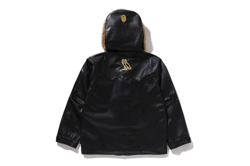 BAPE X OVO 】SYNTHETIC WASHABLE LEATHER SNOWBOARD JACKET | bape.com