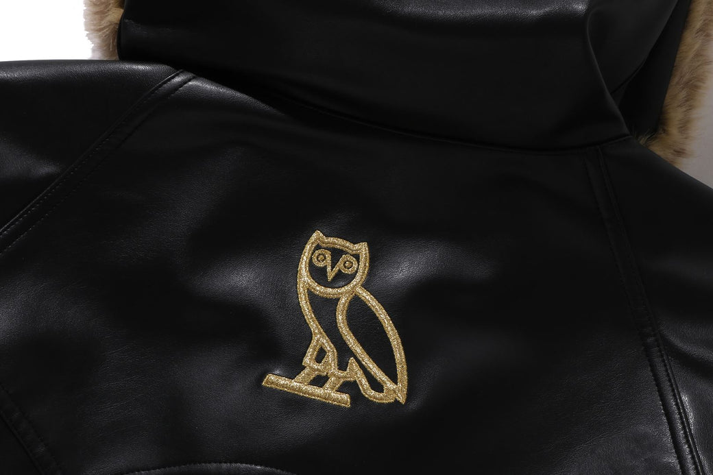 BAPE X OVO 】SYNTHETIC WASHABLE LEATHER SNOWBOARD JACKET | bape.com