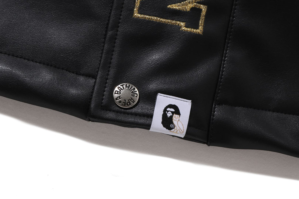 BAPE X OVO 】SYNTHETIC WASHABLE LEATHER SNOWBOARD JACKET | bape.com