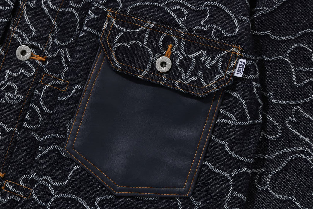 BAPE X OVO 】NEON 1ST CAMO JACQUARD DENIM JACKET | bape.com