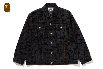 CAMO FLOCKED DENIM JACKET
