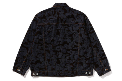 CAMO FLOCKED DENIM JACKET
