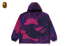COLOR CAMO STAND COLLAR HOODED JACKET