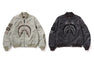 TONAL CHAIN STITCH SHARK BOMBER JACKET