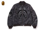 TONAL CHAIN STITCH SHARK BOMBER JACKET
