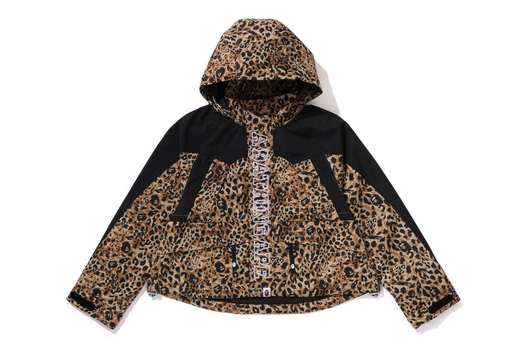 BAPE 迷彩柄 フード付きジャケット WILD LEOPARD PATTERN CROPPED SNOWBOARD JACKET | bape.com