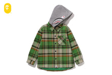 BAPE CHECK SHARK HOODIE RELAXED FIT SHIRT JACKET