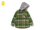 BAPE CHECK SHARK HOODIE RELAXED FIT SHIRT JACKET